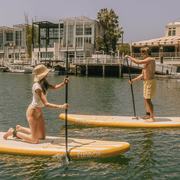 11"6' Yellow & White Cabana Striped Inflatable Stand Up Paddle Board